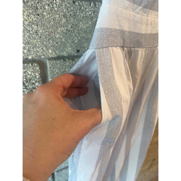 Striped Sleeveless White & Light Gray pant romper With Pockets By Fancyinn Size - Picture 3 of 7